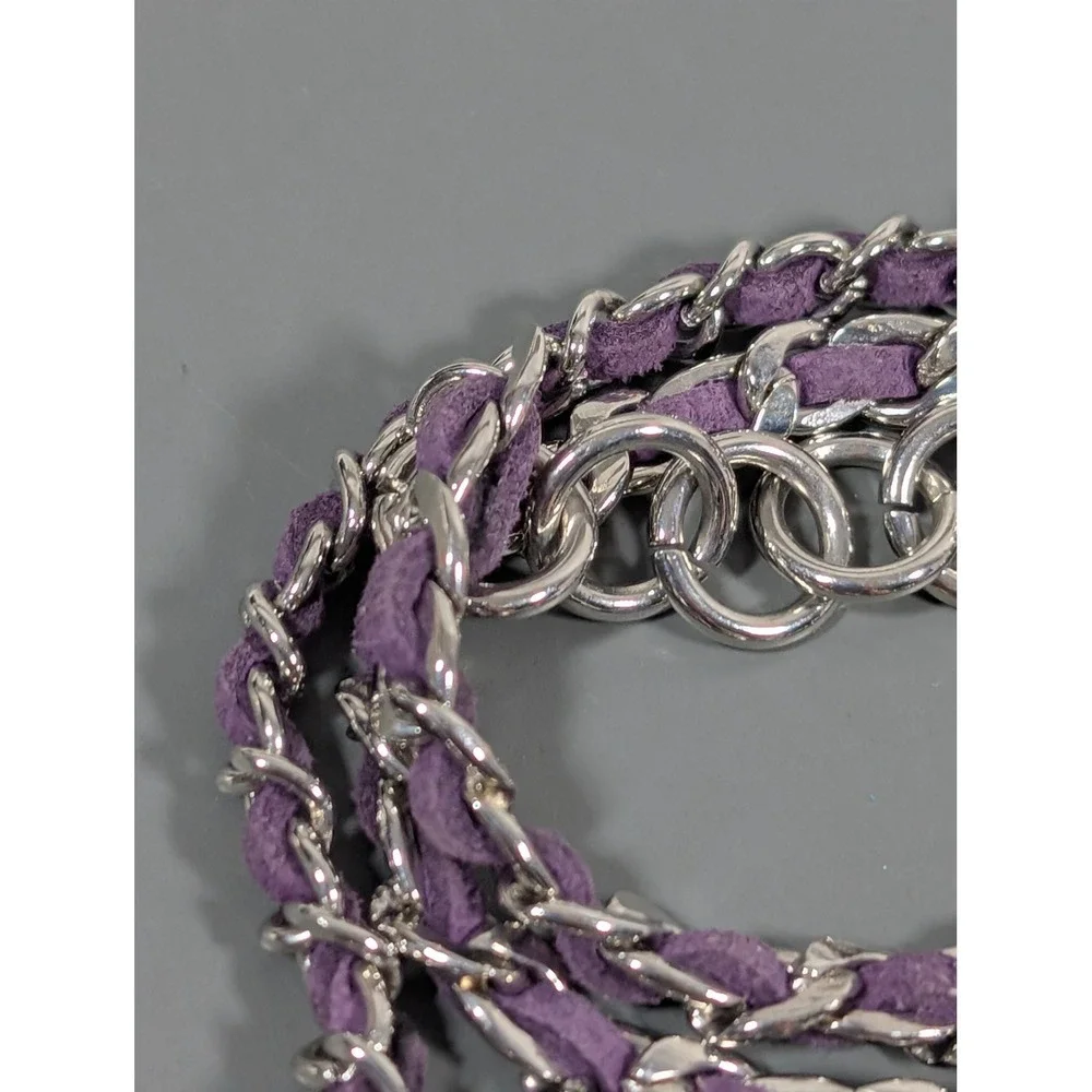 Premier Designs Faith Wrap Bracelet Purple Cord Rhinestone‎ Accents 21.5